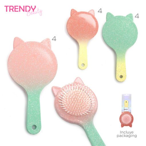 Cepillo Glitter Gato - Trendy