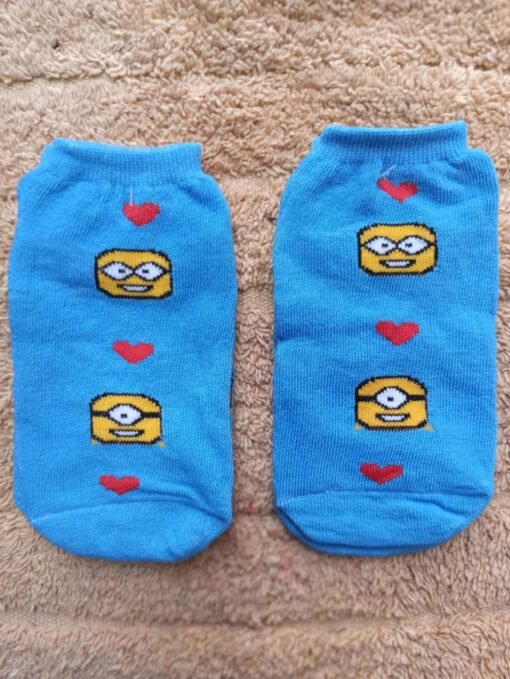 Soquete infantil - Minions Love (Celeste)