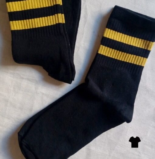 Medias 3/4 - Old School (Negro y Amarillo)