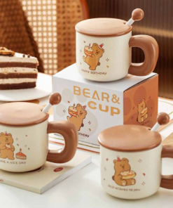 Taza de Ceramica + Revolvedor - Bear Birthday