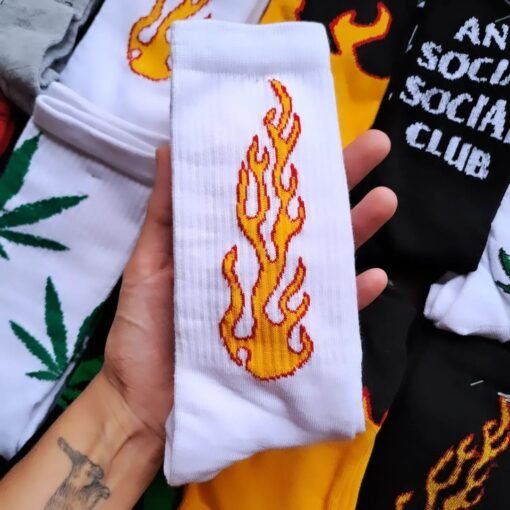 Medias 3/4 - Fire (Blanca)