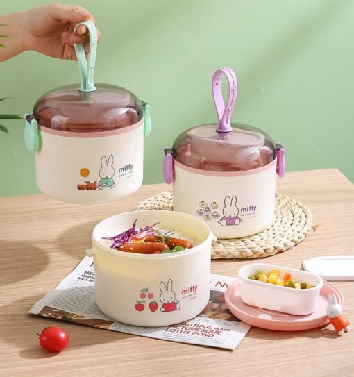 Vianda Redonda con Manija + Divisiones Miffy Bunny - Imagen 2