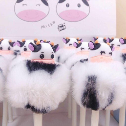 Lapicera Bolígrafo Cow Cute Pompóm - Imagen 2