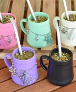 Mate con dijes + Bombilla