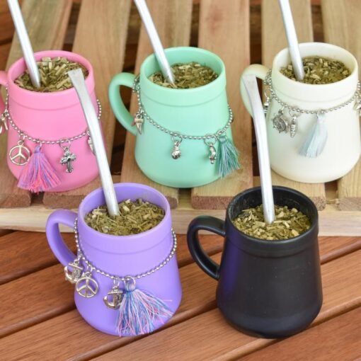 Mate con dijes + Bombilla