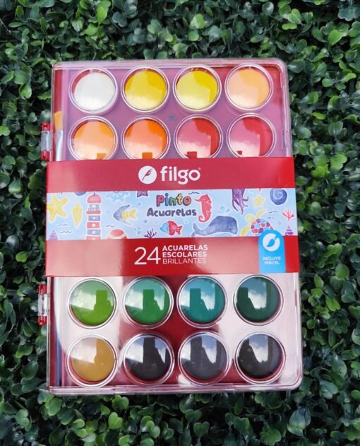 Acuarela 24 Colores Brillantes - Filgo