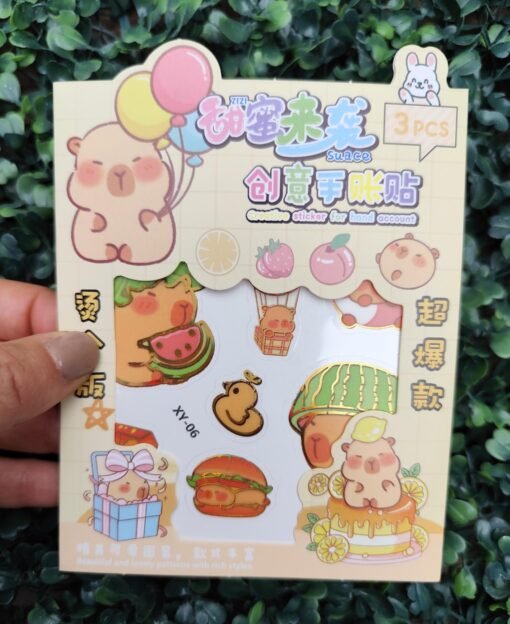 Sticker x3 PCS - Capybara - Imagen 2